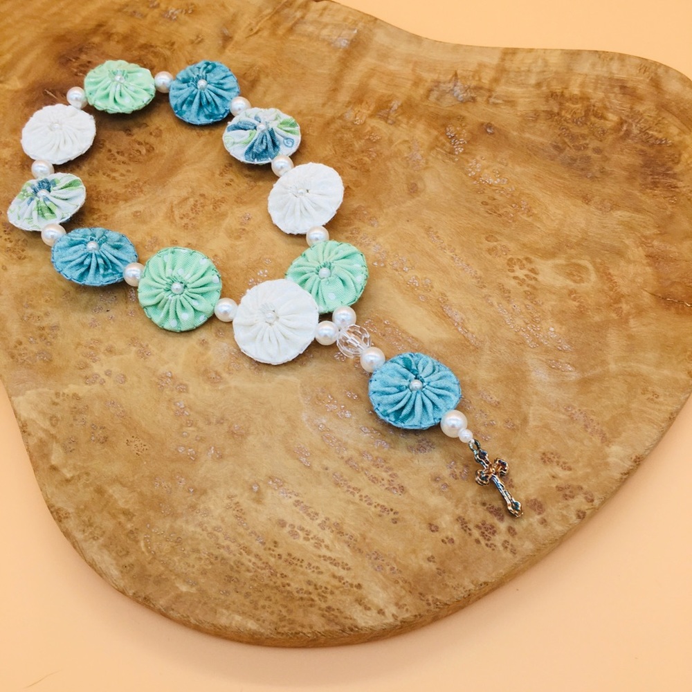 Handmade fabric Rosary